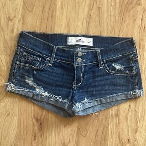 Hollister Blue Denim Low Rise Shorts